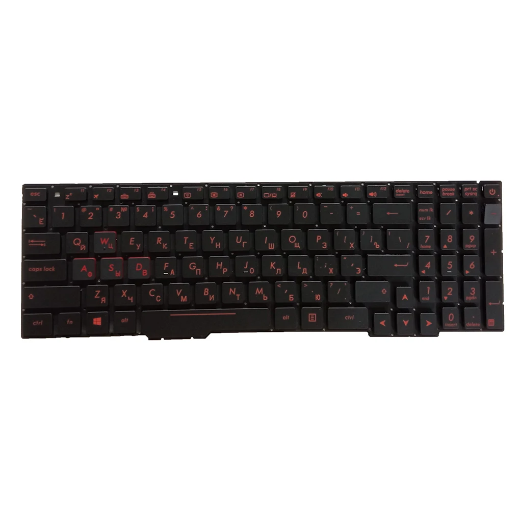 

ABS Laptop Replacement Keyboard Modified Detachable Red Letter High Transparencies Notebook Computer Keypad Part Backlight