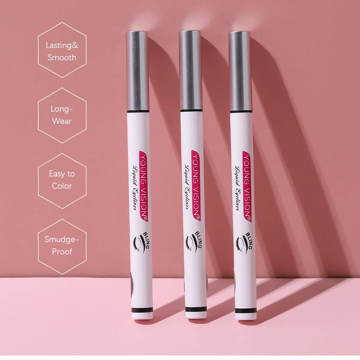 Подводка для глаз YOUNG VISION 5 цветов водостойкая без пятен жидкая подводка