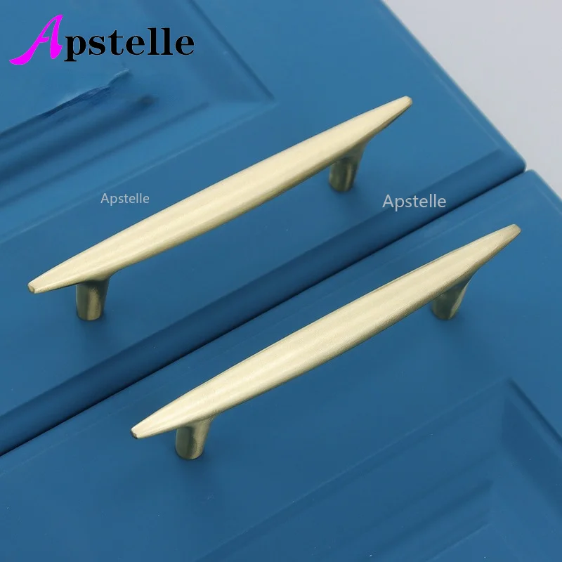 

APSTELLE Simple Solid Brass Cabinet Knobs Gold Drawer Pulls Handles for Wardrobe Kitchen Cupboard Cabinet Door Handle Furniture