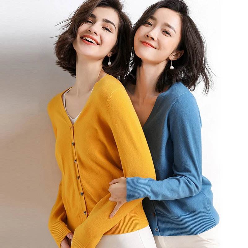 

Женский вязаный кардиган с длинным рукавом, Осень-зима 2022, корейский Тонкий Повседневный свитер, женская одежда на пуговицах, Новинка