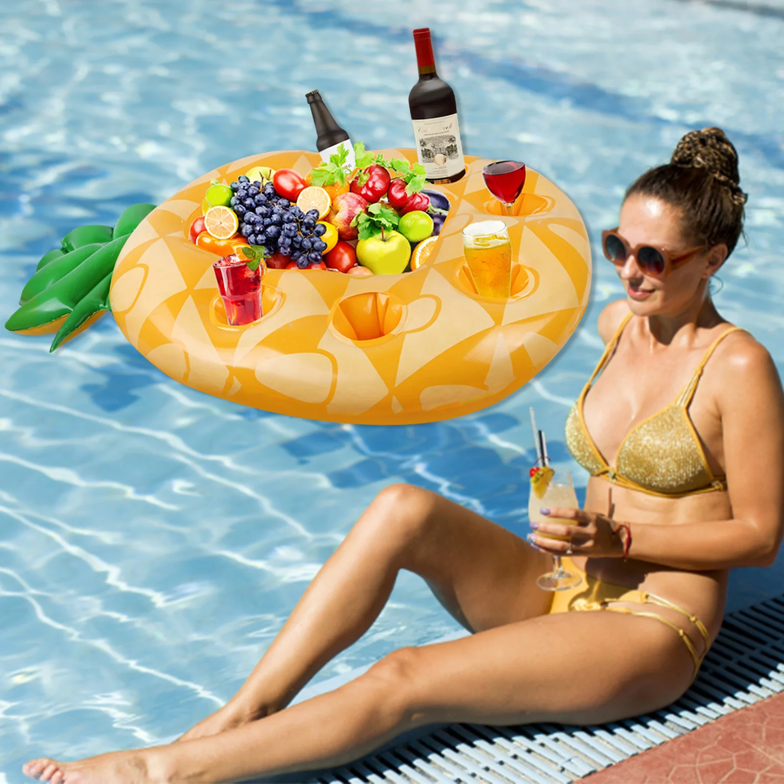 

Iatable Drink Holder Floating Drink Swimming Pool Float Coasters Coke Cup Holder for Beverage Cans Cups Bottles Fun Kid Adult
