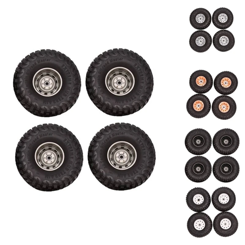 

HOT-4PCS 120Mm Rally 1.9 Beadlock Wheel Rim Tire Set For 1/10 RC Crawler Car Traxxas TRX-4 RC4WD D90 Axial SCX10