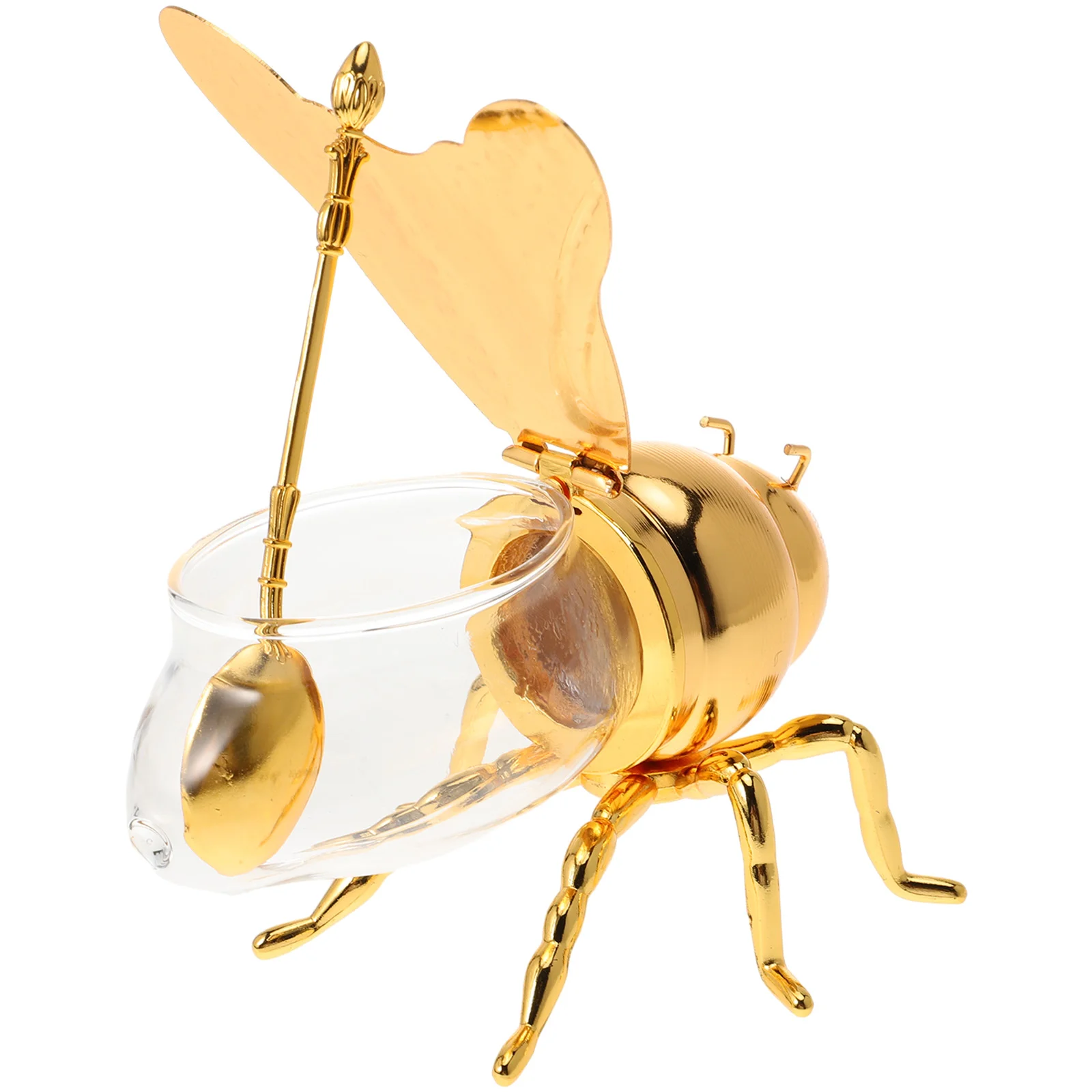 

Bee Honeypot Honey Containers Dipper Golden Bee Honey Jar Bee Honey Pot Ornament