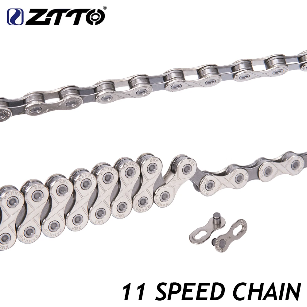 

ZTTO 11 Speed Bicycle Chain Silver Chains Tool-less Nickel Connecting Link for Mountain Bike Road Bicycle MTB Parts