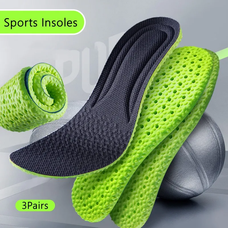 

3Pairs Sports Running Insole for Shoes Soft Shock-Absorbing Arch Support Plantar Fasciitis Template Insoles for Feet Shoe Sole
