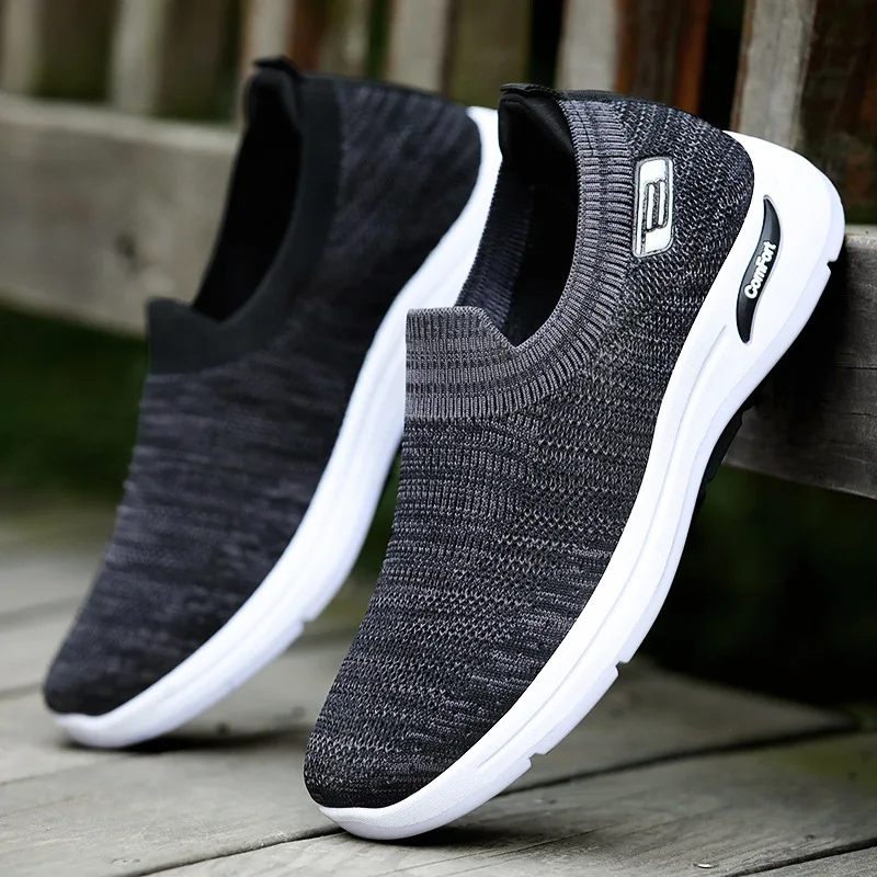 

New Fashion Men's Sneakers Slip On Casual Shoes Soft Sole Lightweight Casual Sneakers Comfortable Breathable Men's Shoes