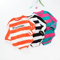 autumn baby boy girl korean long sleeve triangle romper children striped crawling clothing toddler cotton alphabet clothes