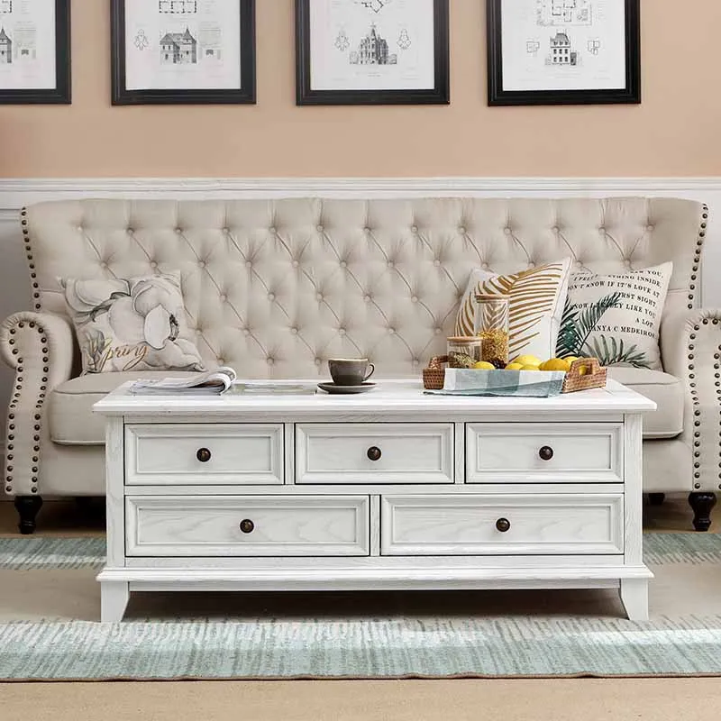 Уникальный прямоугольный журнальный столик ящики для хранения напольный