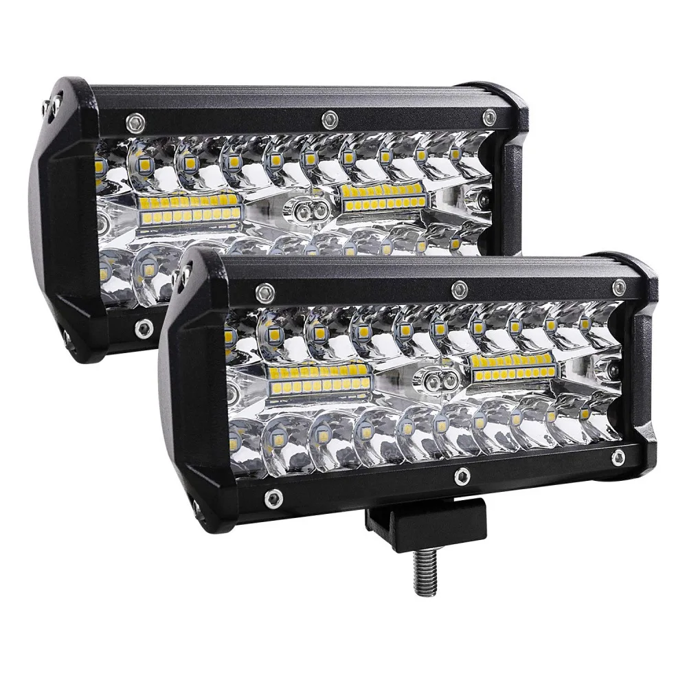 

7 Inch 120W LED Work Light Bar Spot Flood Beam Offroad 4x4 Spotlights 12V 24V 4WD ATV LED Headlight For Truck Boats SUV ATV