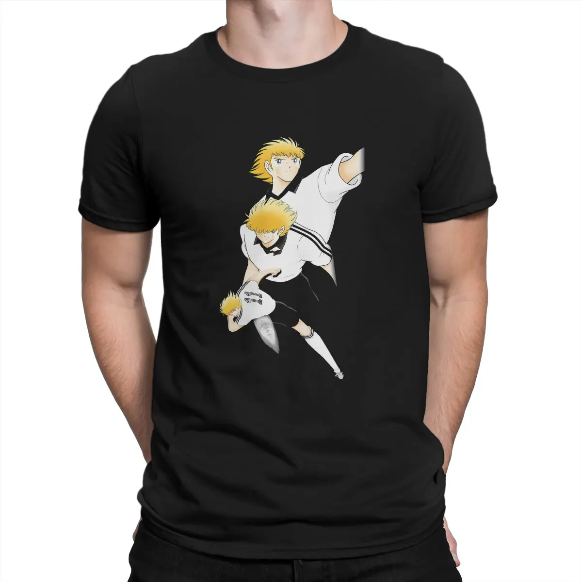 

Karl-Heinz Schneider T-Shirt for Men Captain Tsubasa About Football Anime Funny Cotton Tee Shirt Round Collar Short Sleeve Tee