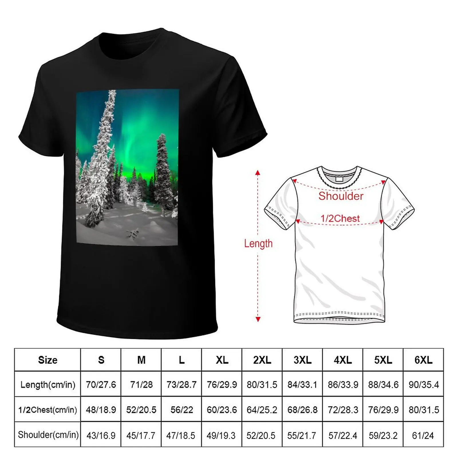 Футболка North Lights Aurora Borealis Arctic Winter Alaska винтажная Эстетическая одежда Мужская
