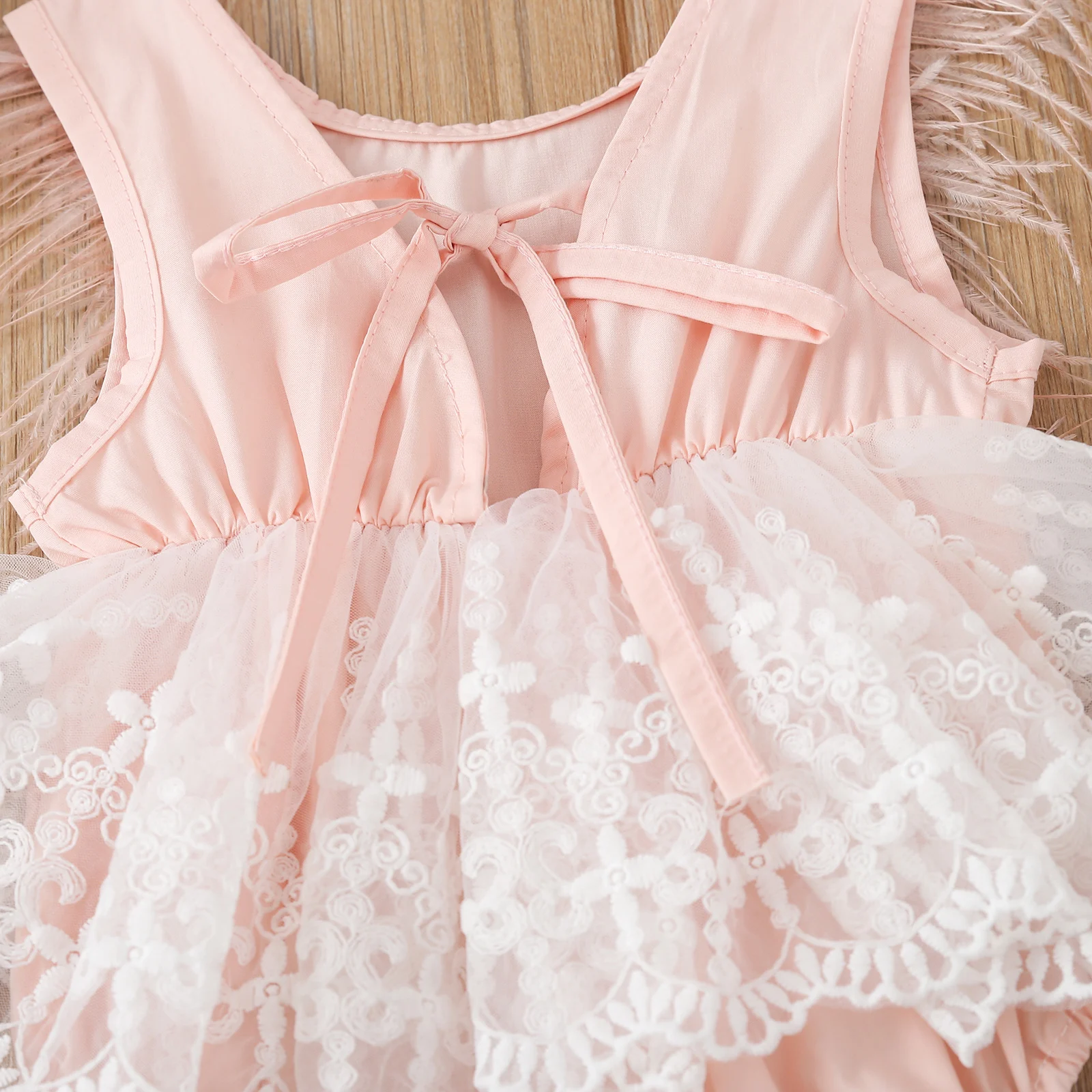 Летняя одежда для маленьких девочек от Citgeett кружевное лоскутное Боди без рукавов