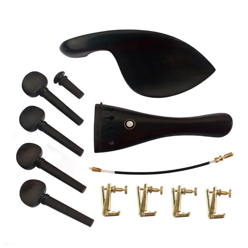 

12Pcs/Set Ebony Luthier Violin Fittings Size 4/4 Parts Accessories