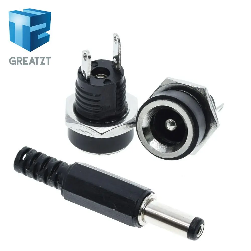 

GREATZT, 10 шт., 5 пар, разъем питания постоянного тока, штифт 2,1x5,5 мм, гнездовой разъем + штекерный разъем, адаптер DC-022B