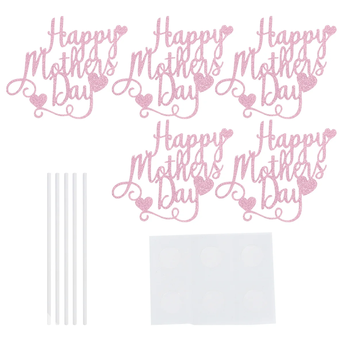 

6pcs Happy Mother's Day Meaningful Cupcake Ornament Cupcake Picks Cake Adornment for Party Home