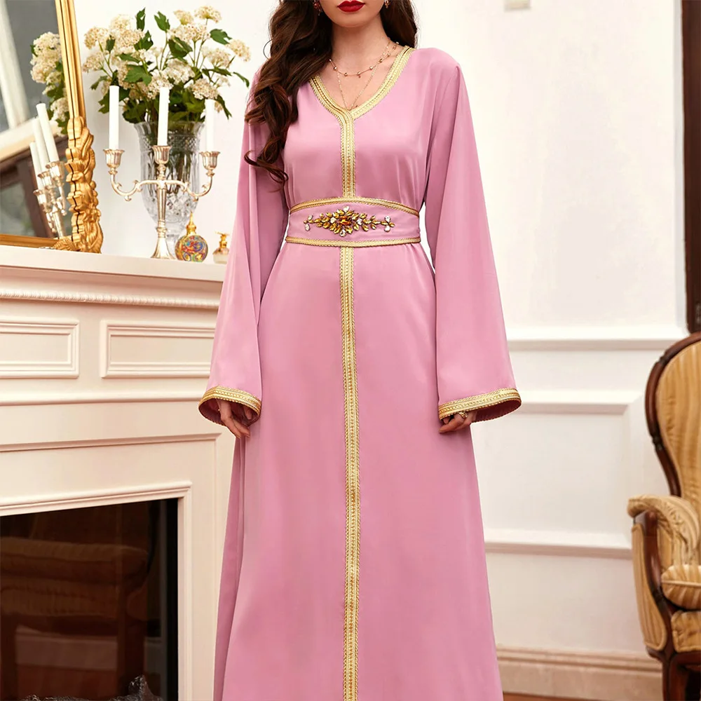 Ramadan Eid Mubarak Abaya Dubai Turkey Islamic Muslim Fashion Hijab Dress Kaftan Robe Musulmans Dresses for Women Djellaba Femme