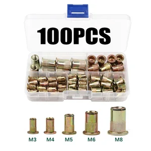 Набор гаек с заклепками M3M4M5M6M8, 100 шт.компл.