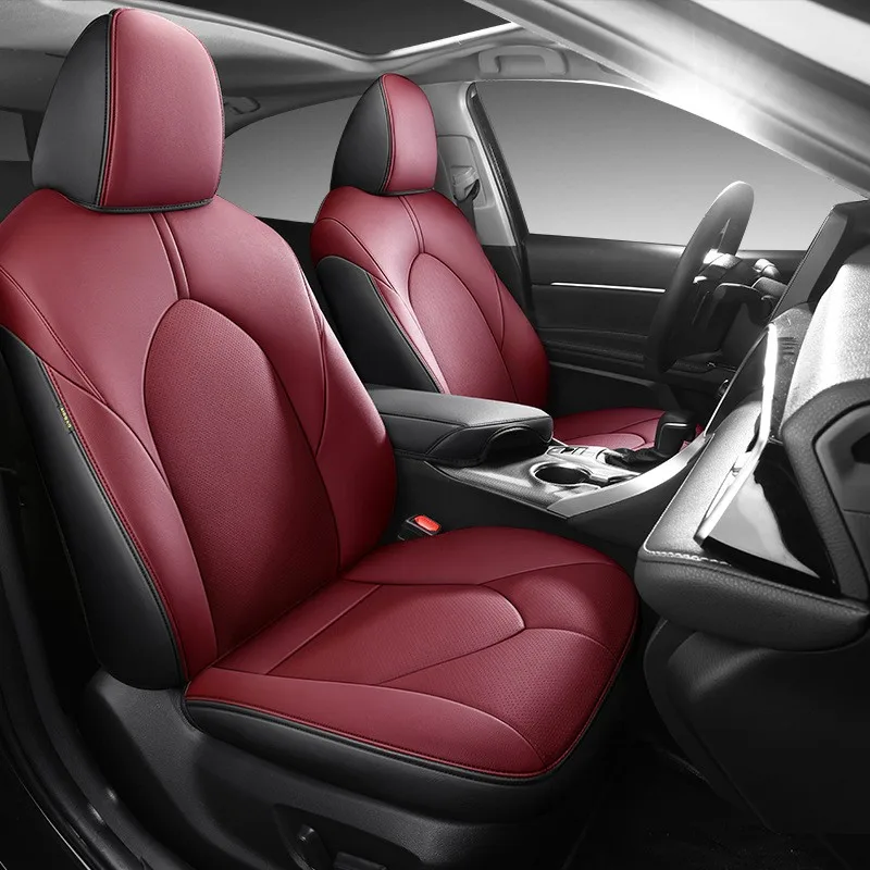 Чехлы на сиденья автомобиля Кожаные Защитные чехлы 5 сидений для Toyota Camry 2012 2013 2014