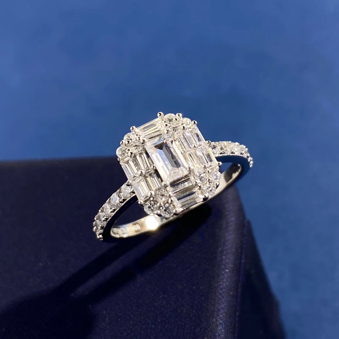 

Hand - made fashion fashion senior sense rectangular octagonal rectangular ring