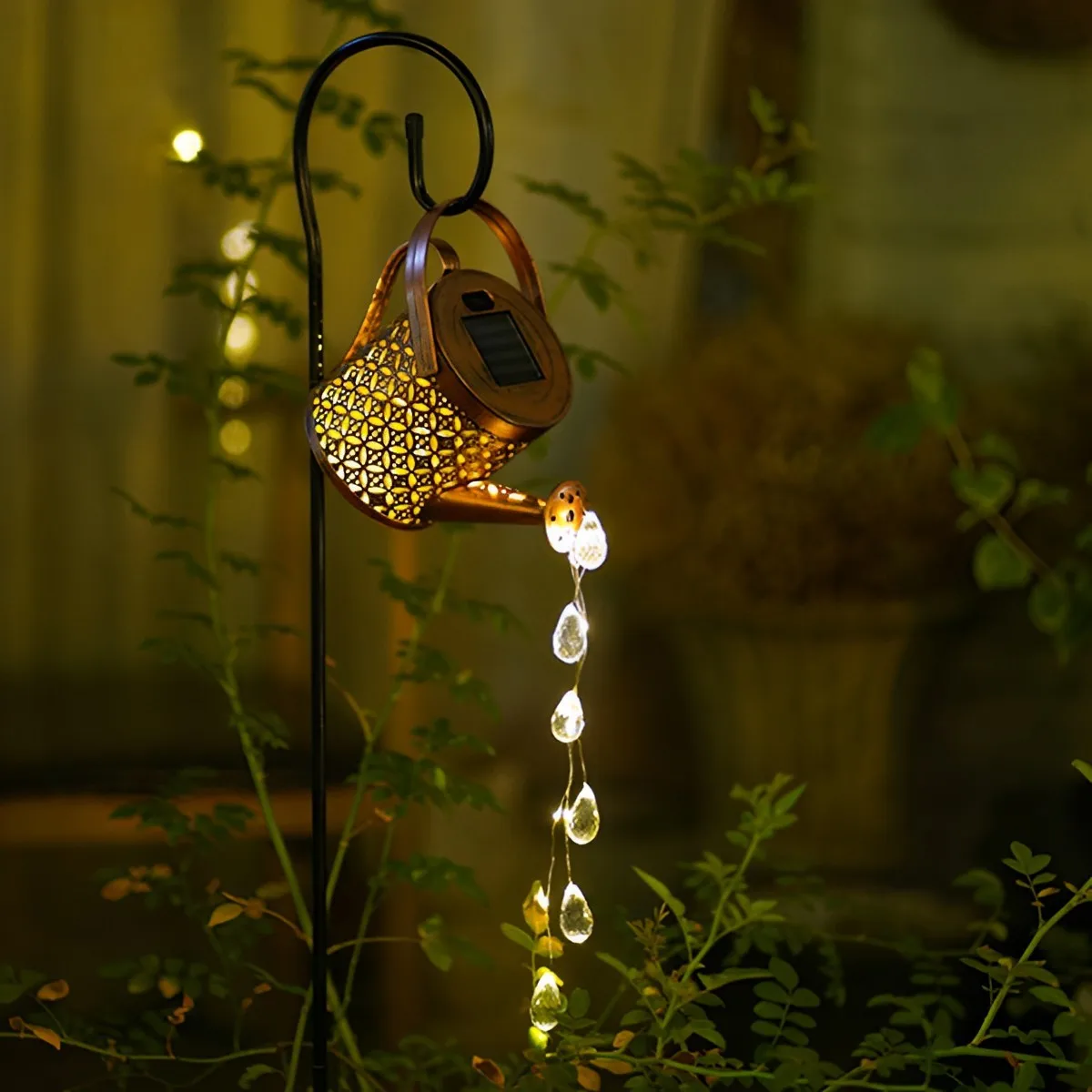 

Solar Watering Can Light IP55 Waterproof Solar Kettle Lamp Metal Decorative Warm White Hanging Solar Lantern Outdoor Landscape