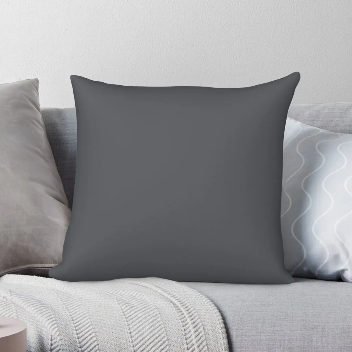 

EXCALIBUR GRAY Pillowcase Polyester Linen Velvet Pattern Zip Decor Home Cushion Cover Wholesale 45x45