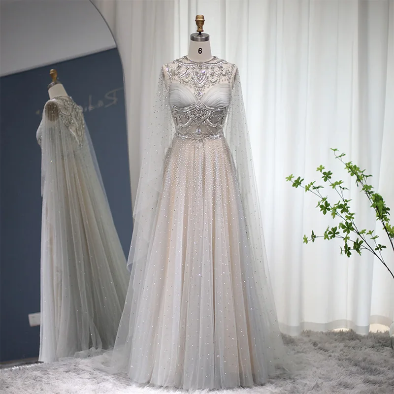 

LSCZ06 Exquisite Evening Dress for Women Organza A-line O-Neck Wedding Dresses Guests Appliques Lace Vestidos De Fiesta 2023