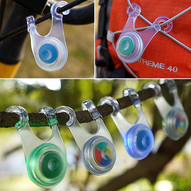 10pcs Waterproof LED Tent String Rope Guard Hanging Lights Camping Accessories Mini Flashlight Outdoor Safety Warning Rope Light