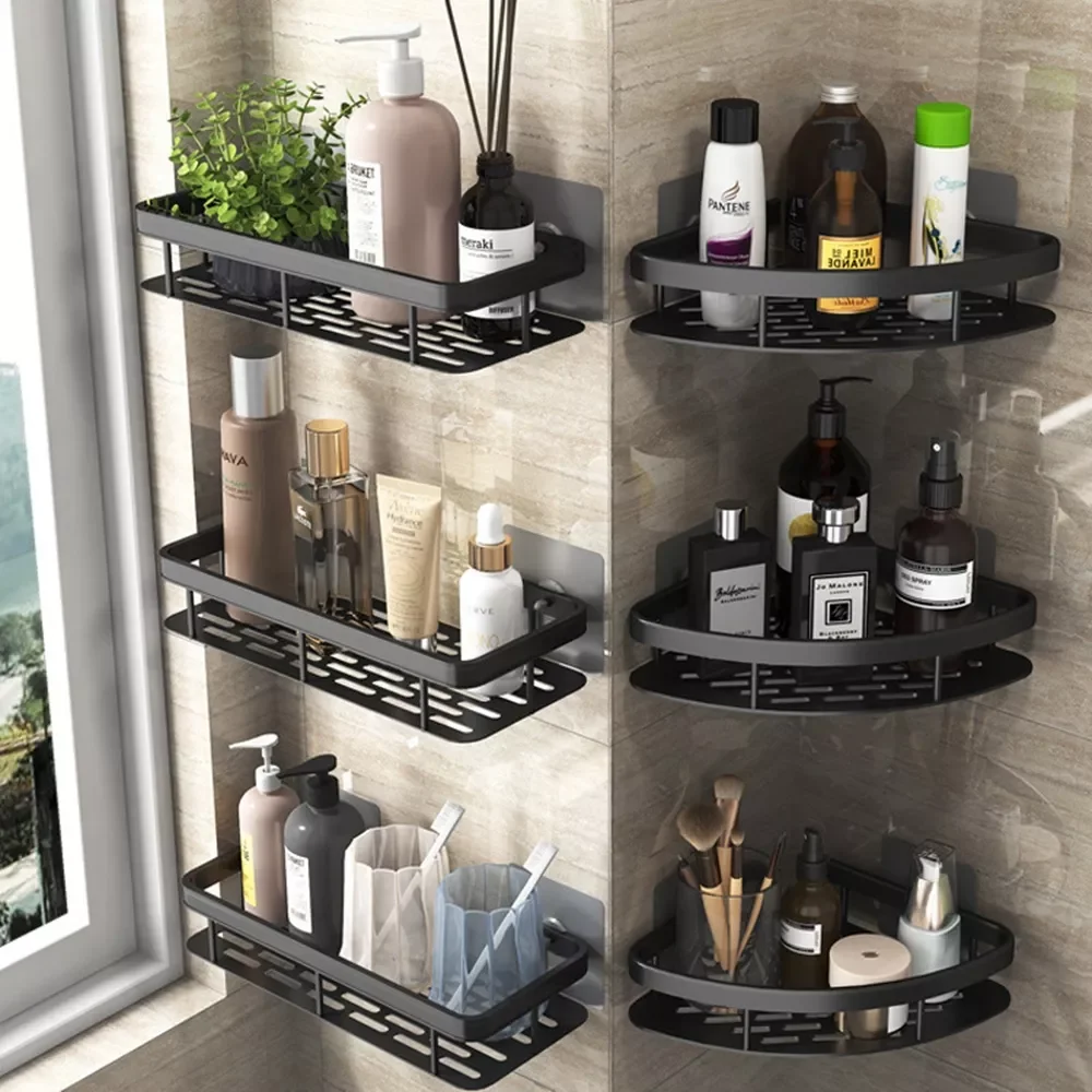 

Shelves Set Punch-free Triangle Corner Shelf Shower Storage Rack Shampoo Holder Toilet Organizer Bathroom Accessories