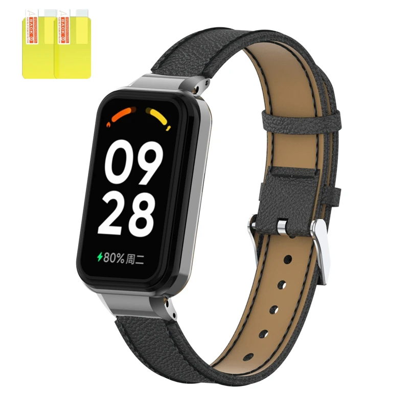 

Кожаные ремешки для Xiaomi Redmi Band 2 браслет на запястье классический Lichee металлический чехол из натуральной кожи для Redmi Band 2 ремень