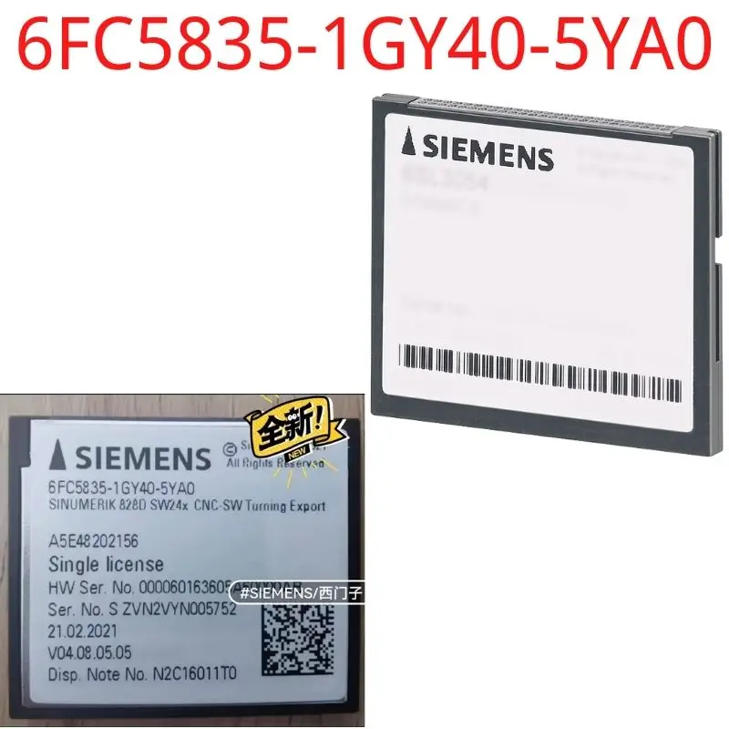 

6FC5835-1GY40-5YA 0 совершенно новый SINUMERIK 828D, SW24x CNC программная обработка, экспортное программное обеспечение 4,8 на CF-карту с лицензией