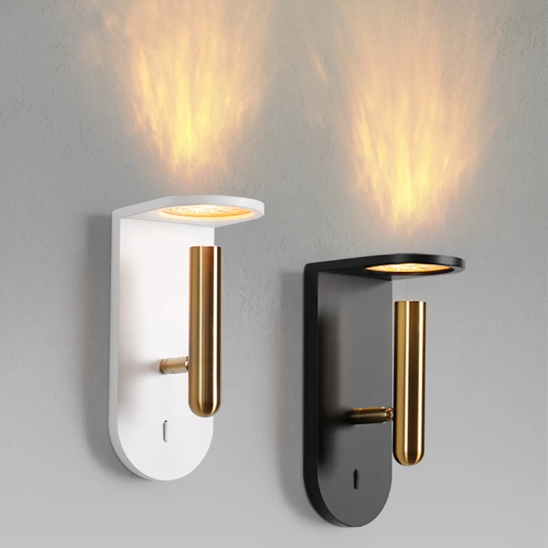 

Modern Minimalist Led Wall Lamp Living Room 350 Rotation Bedroom Sconce Reading Bedside Spot Light Creative Flame Mood Lighting