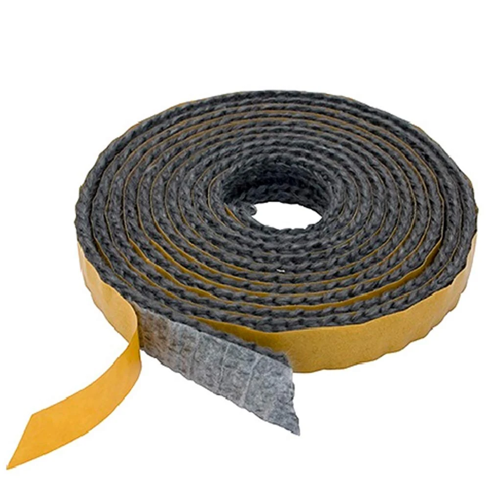 

Brand New Self Adhesive Glass Seal 15mm Width 2M Length Black Fiberglass Fire Rope Flat Stove Rope Lightweight