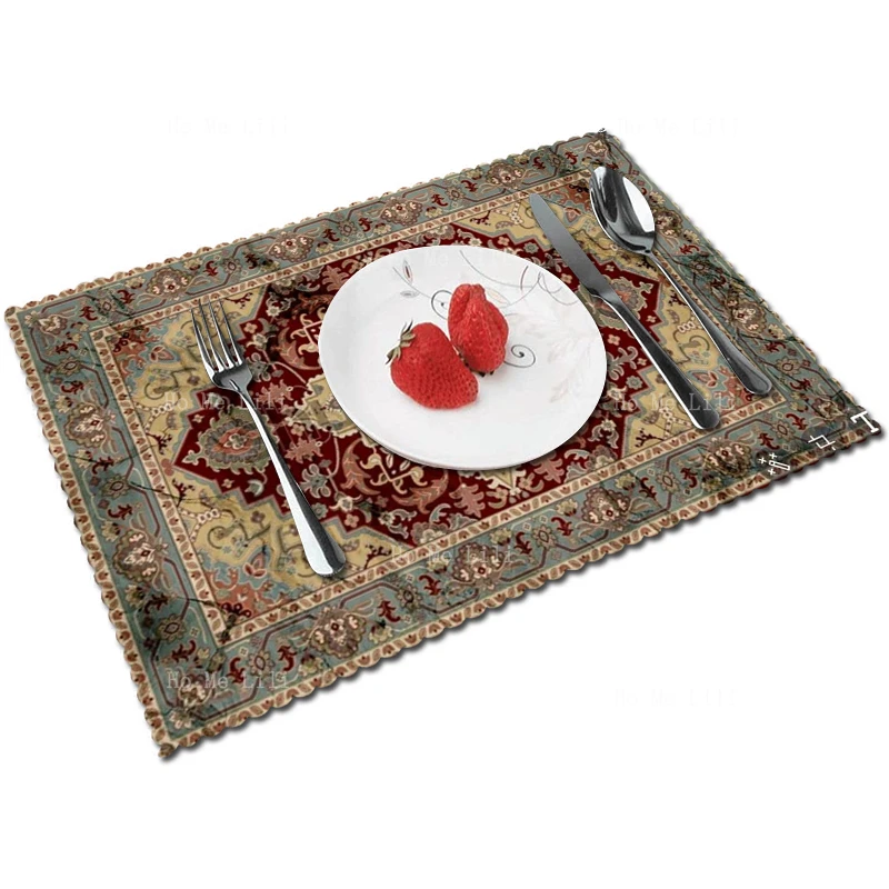 

American Retro Nordic National Style Art Pattern Placemats For Dining Table