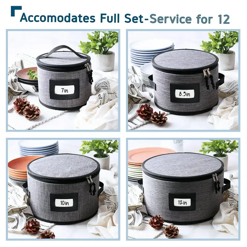 

Securely Padded 5pc Dinnerware Container Storage Set: Keep Your Dinnerware Safe and Stylishly Organized.