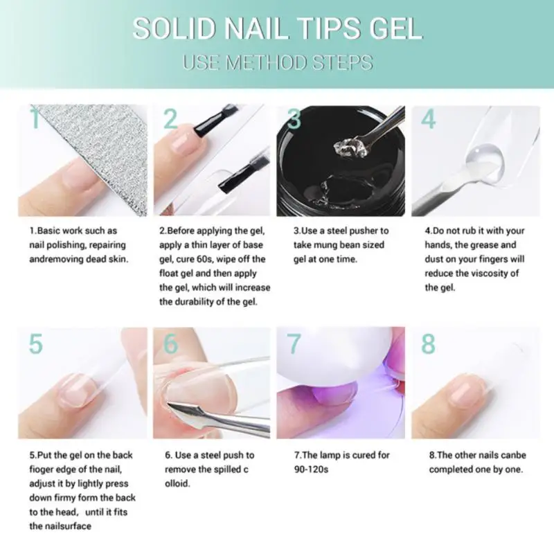 Однотонные патчи для ногтей Гель-лак маникюра наращивание УФ-клей фототерапия