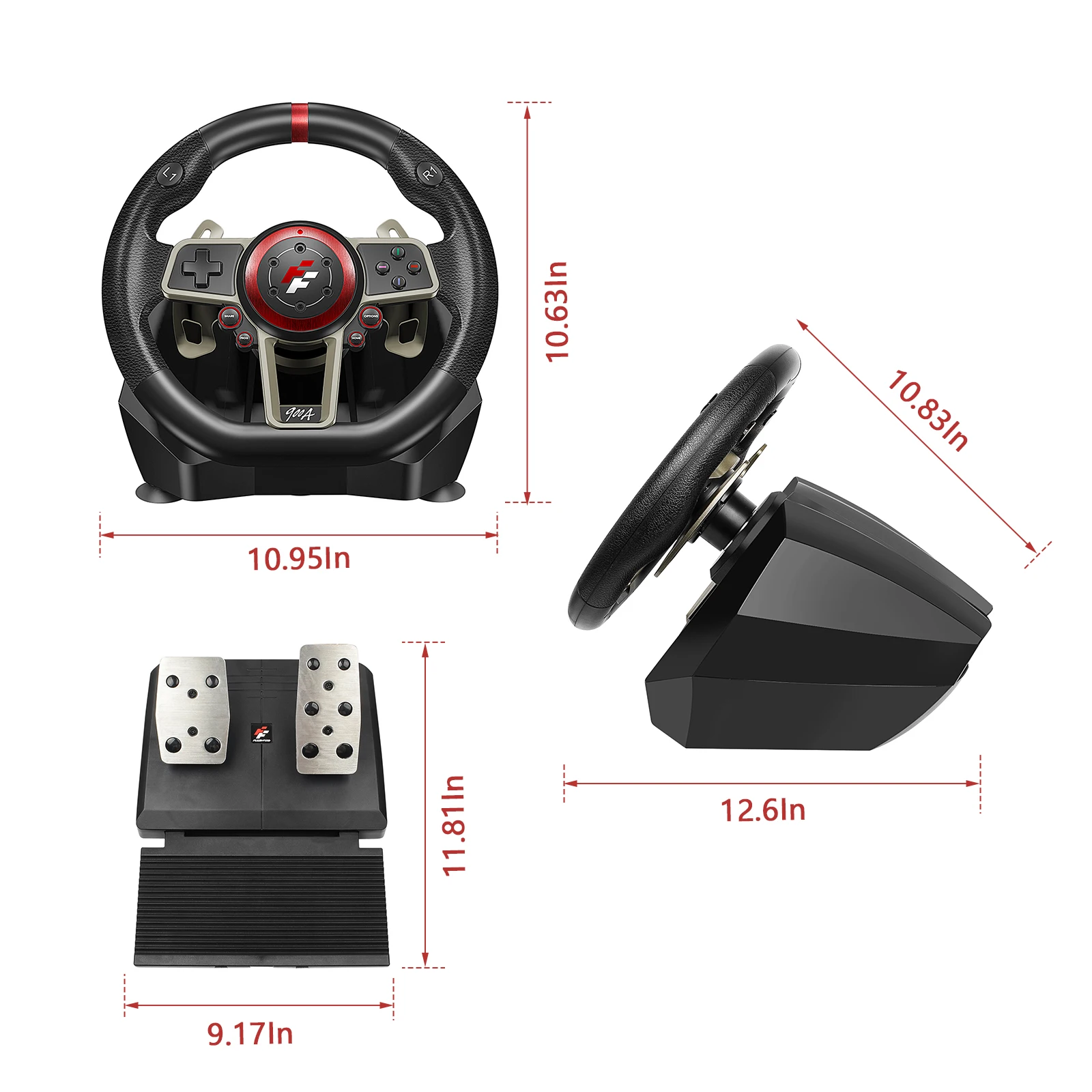 Gaming Racing Wheel With Responsive Pedals for PC /PS3/PS4/Xbox One/360/Nintendo Switch Accessories Vibration Simracing Volante images - 6