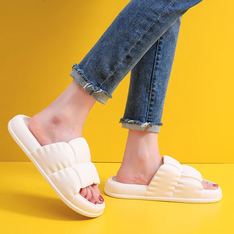 Home Slippers Women's Summer Korean Version Outdoor Wear Couple Indoor Bathroom Bath Thick Bottom Household Sandals and Slippers