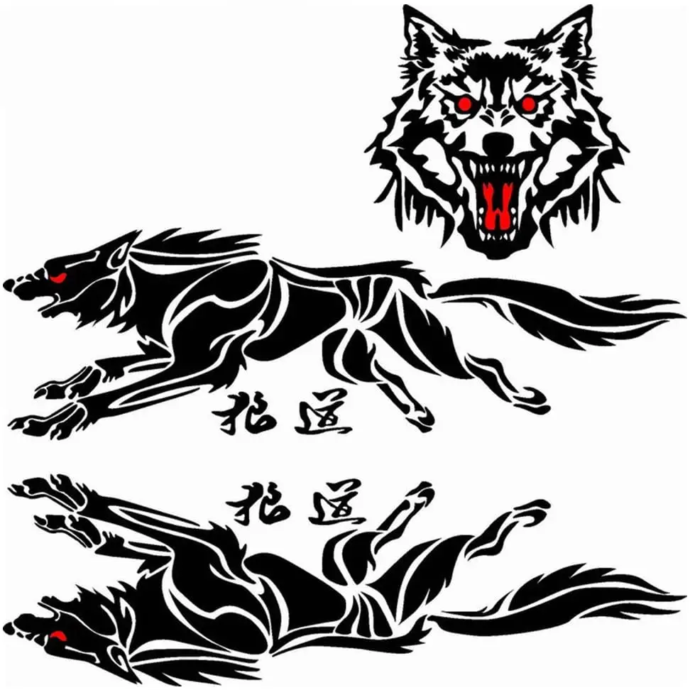 

Fochutech Car Decal Stickers, Wolf Totem Car Body Decals - Vinyl Decal Sticker for Trucks Boats Decoration, Eye-catching Reflect