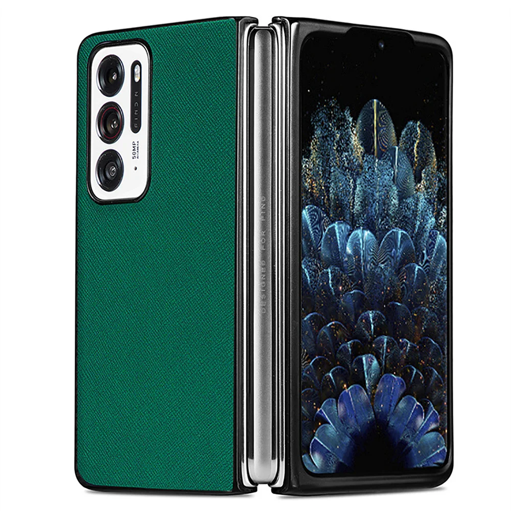 

For OPPO Find N Phone Case Protective Cover Shell Cross Pattern Leather Case