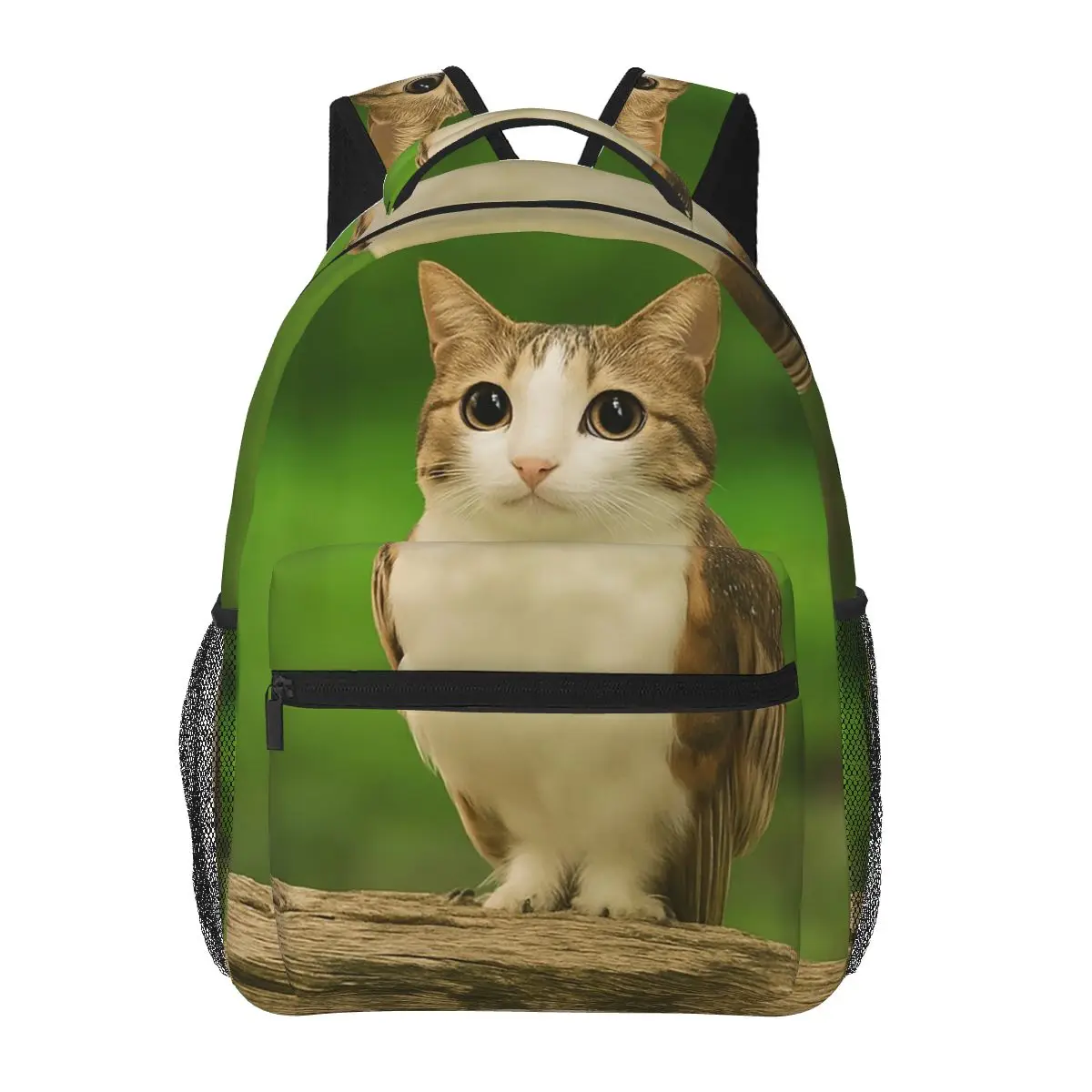 Фото Рюкзак Meowl Cat Owl Funny Internet Trendy Meme для студентов, школьный рюкзак, походный рюкзак для мужчин и женщин, модная сумка для книг, сумка через плечо №1