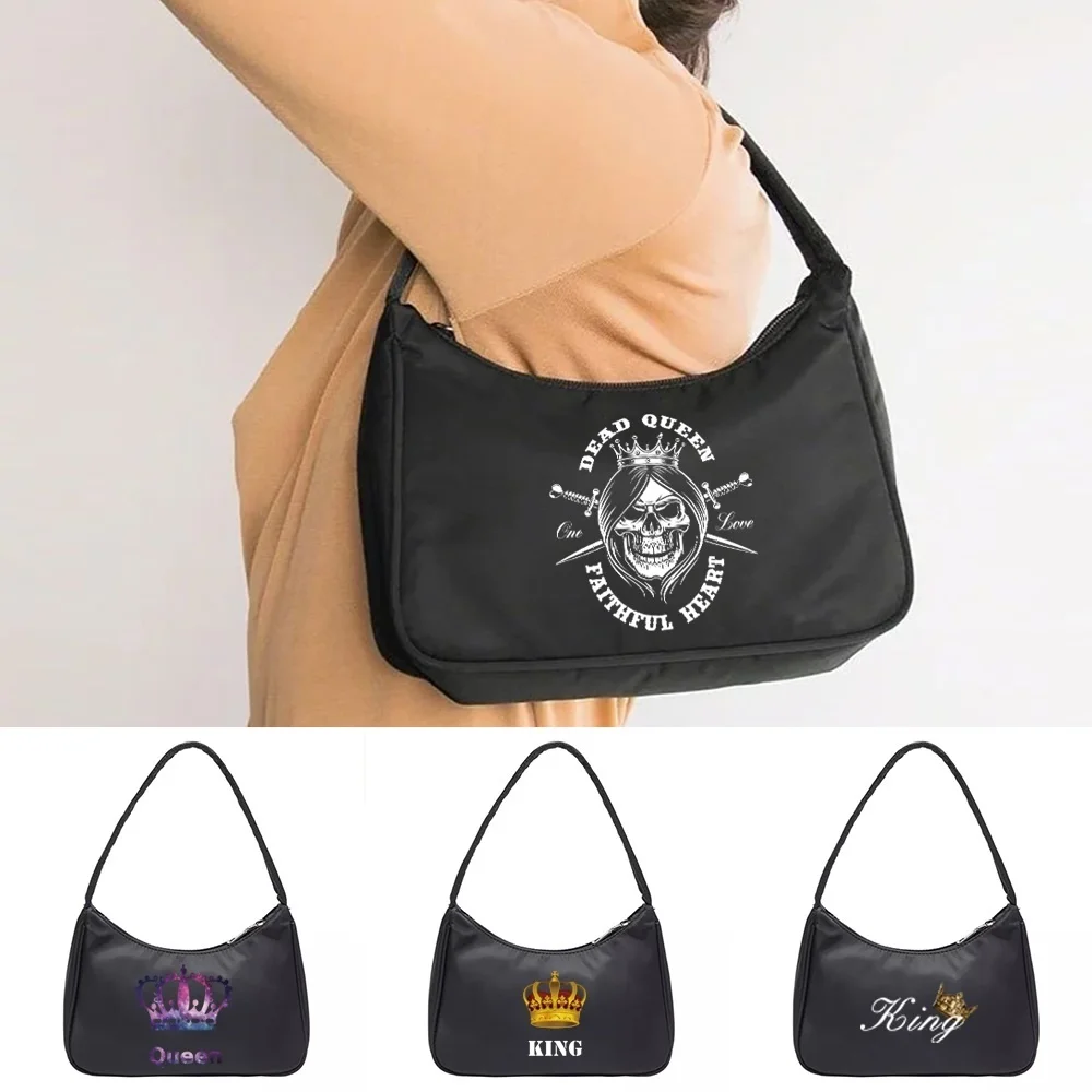 

Женская нейлоновая сумка на плечо, нишевые дизайнерские простые дамские сумочки для мелочи, органайзер с искусственным рисунком