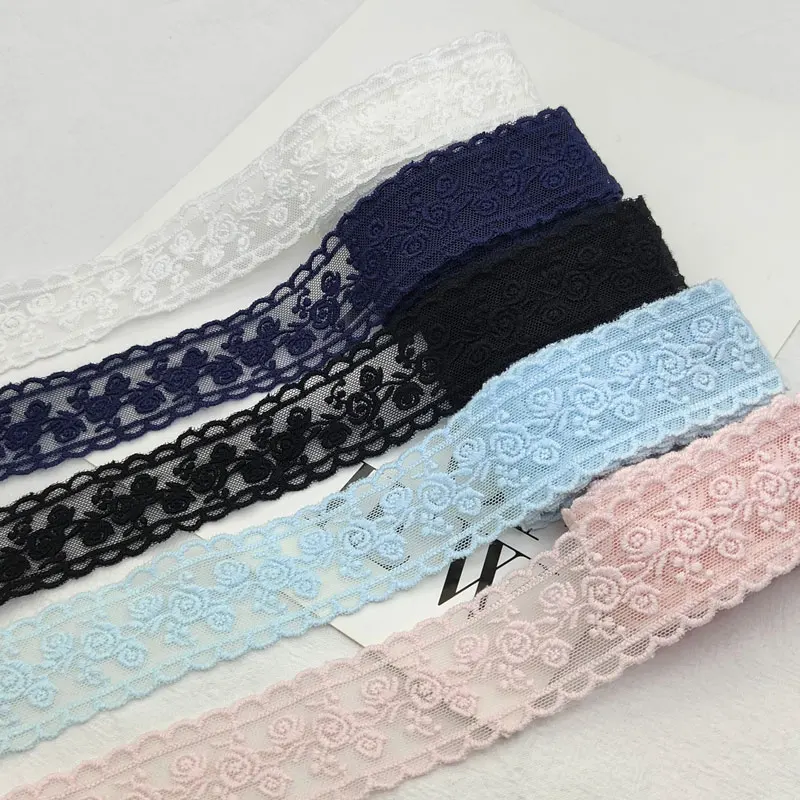 35MM 1Meter 3D Flower Ribbon Craft Lace Fabric Embroidery Handmade Bow Hair Accessories DIY lace For Needlework Race g258 - купить по