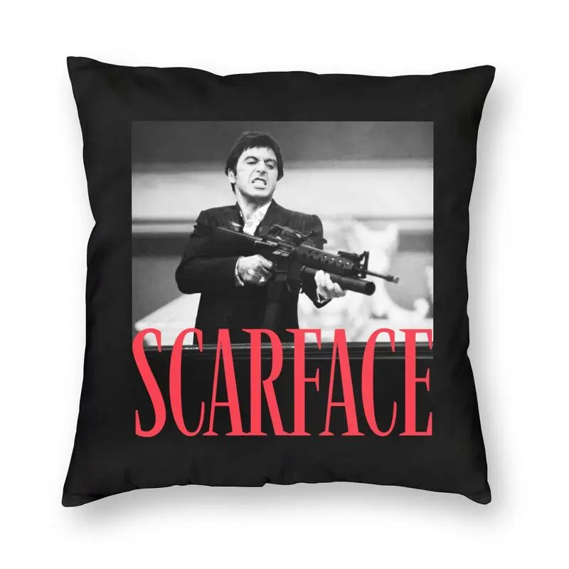 Vibrant Scarface Tony Montana Big Guns Square Pillow Cover Home Decor 3D Two Side Pacino Gangster Movie Cushion Cover For Sofa