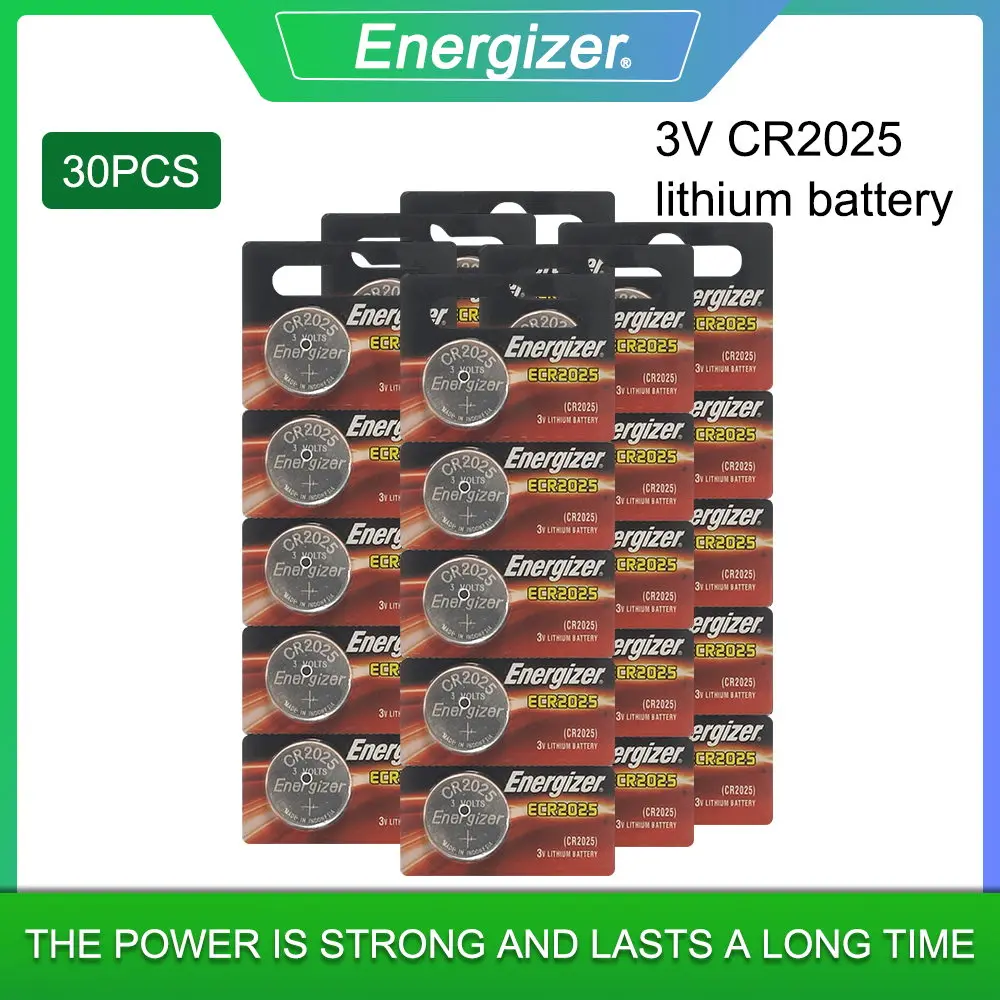 

30PCS Original for Energizer CR2025 Button Cell Battery 3V Lithium Batteries for Watch Computer Calculator Control DL/CR 2025