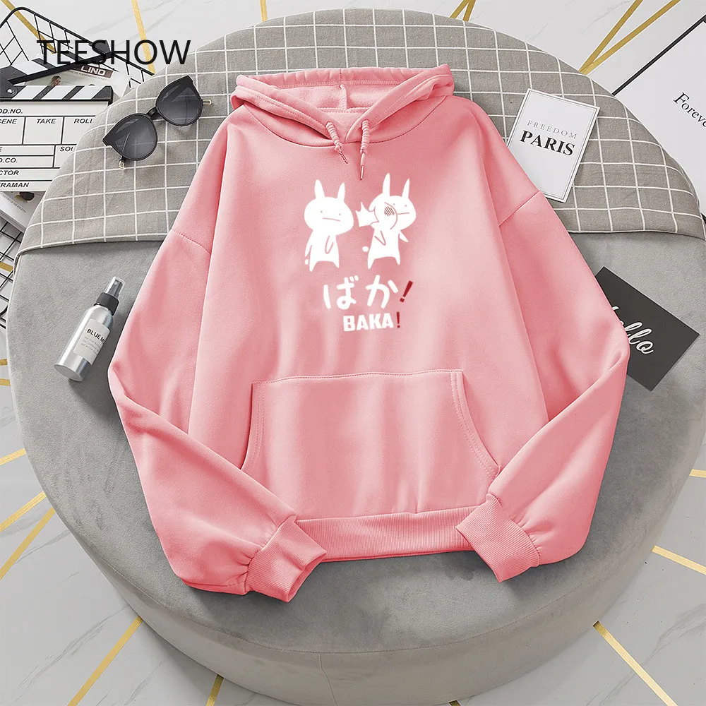 Женские розовые толстовки с капюшоном японские милые женские в стиле Харадзюку С