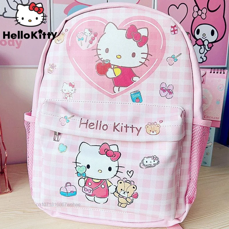 Sanrio Cinnamoroll Melody Kitty Large Capacity Waterproof Women Backpack Portable School Bag Travel Shopping Cartoon Storage Bag