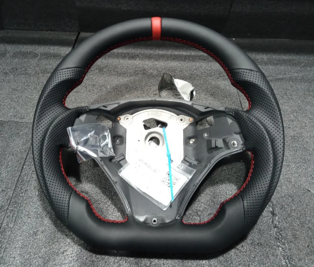 

Черный гладкий кожаный автомобильный руль для BMW E90 E92 E93 M3 328i 335i 135i 2005-2012, руль с плоским дном