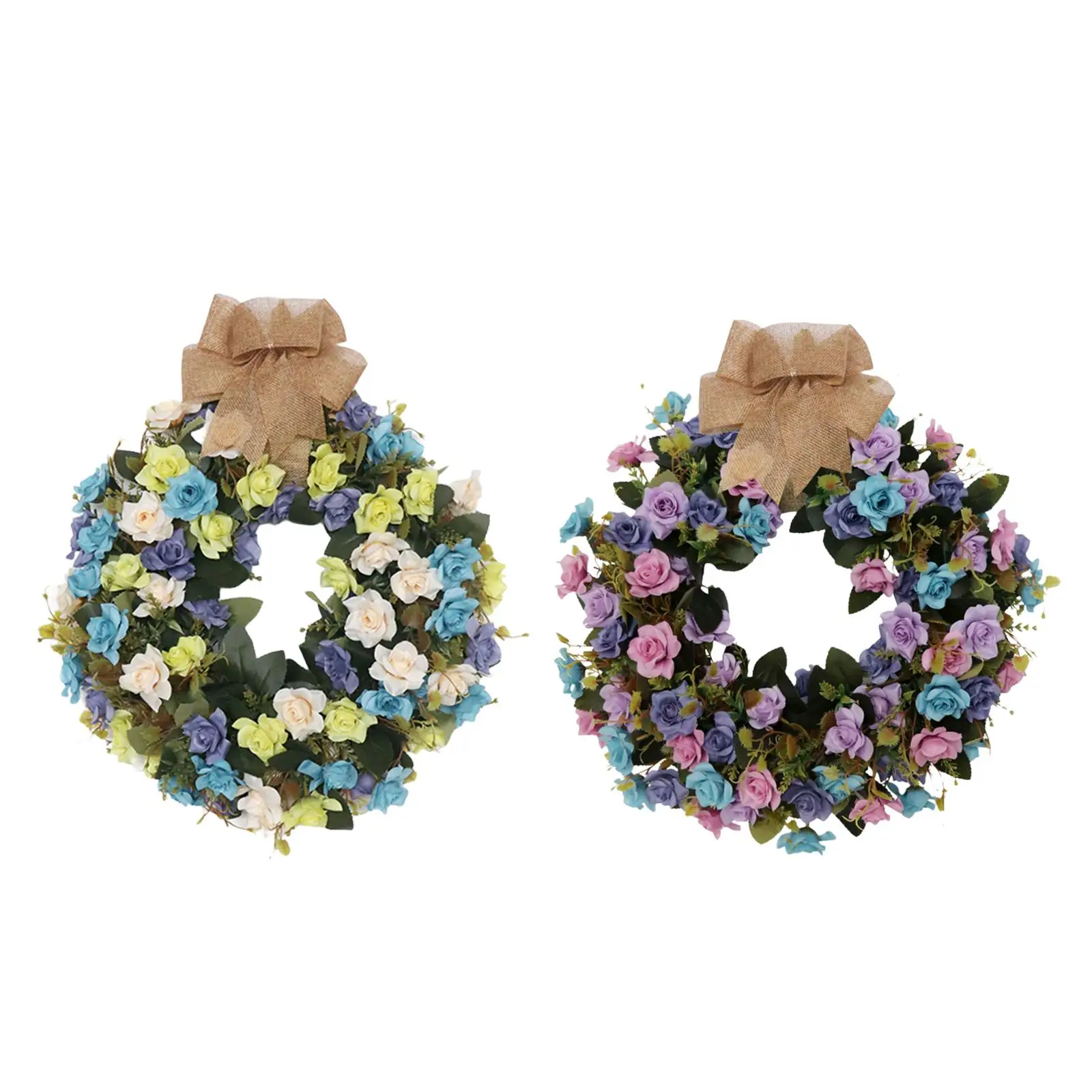 

Front Door Wreath Wall Decor Floral Wreath 40cm for Home Wedding Decorations