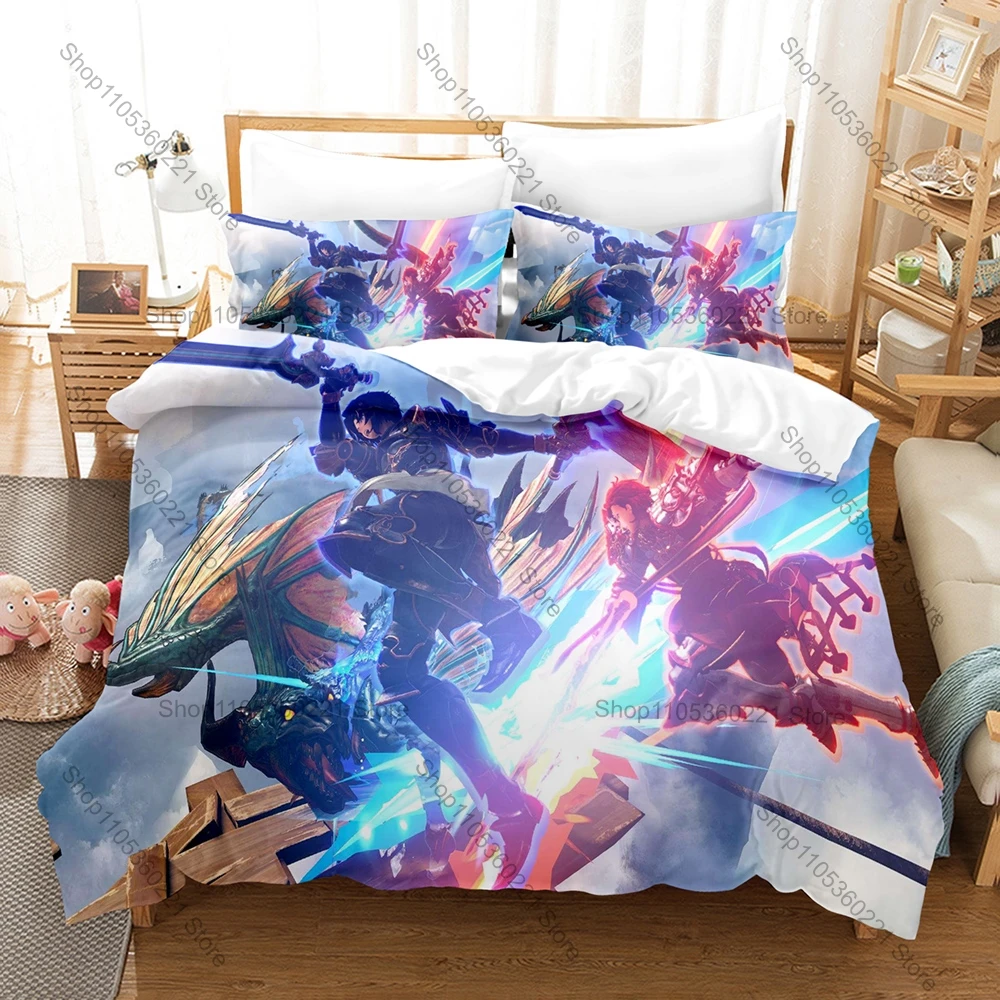 Фото Комплект постельного белья Granblue Fantasy GBF Relink Narmaya Zoya Fantasy Anime HD Print: пододеяльник + 2 наволочки, полиэстер, для геймерской спальни №3