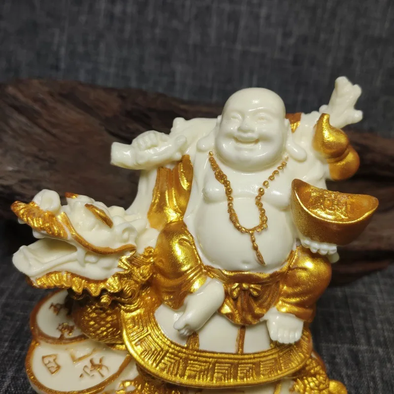 Рисунок орехов цвета слоновой кости позолоченный сюаньу горничный дракон